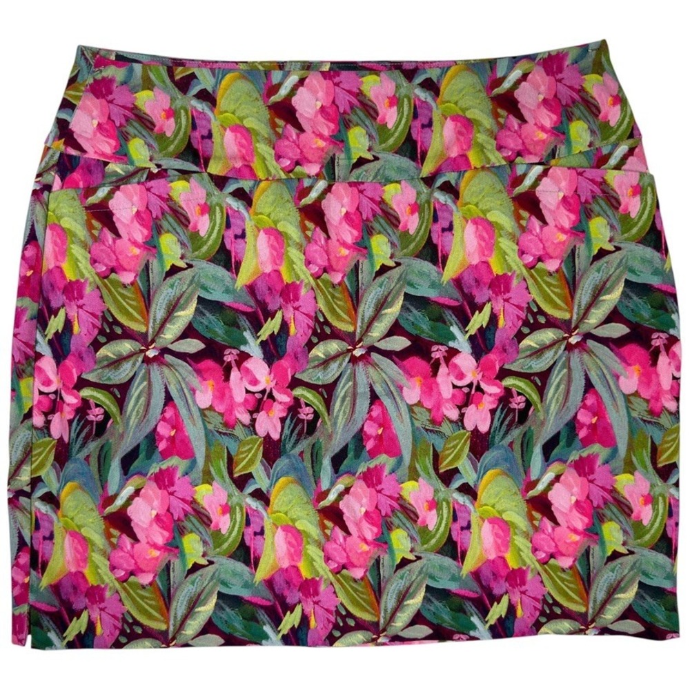 Charlie Paige Suzanne Allard Floral Stretch Skort Pink XL NWT‎ Women's